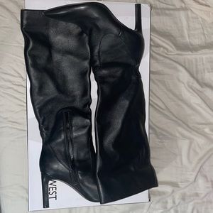 Nine West high calf leather boots